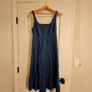 Denim Sleeveless Midi Dress - Casual and Timeless